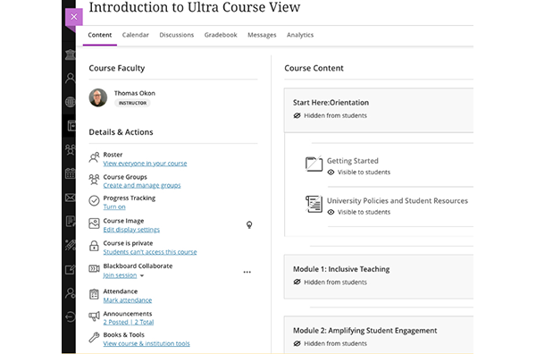 figure 2: Ultra Course View