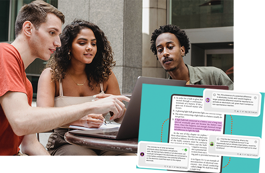 Several students collaborate using Perusall.