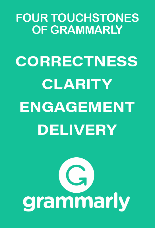 The four touchstones of Grammarly: correctness, clarity, engagement and delivery.