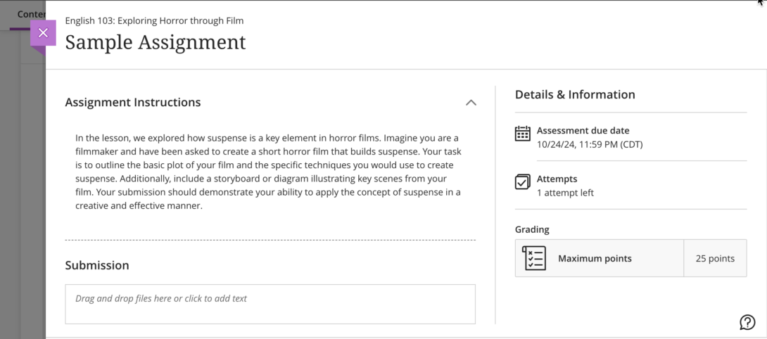 Review Activity in Blackboard